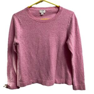 J. Crew Womens Teddie Pink Sweater Wool/Cotton‎ Blend Classic Super Soft Size L